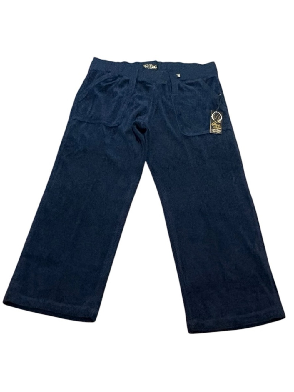 Sweet Vibes Juniors Navy Wide-Leg Terrycloth Lounge Pants, Size L,‎ NWT